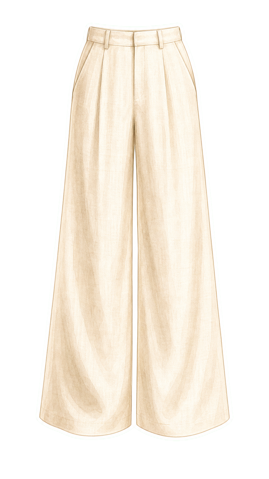 Canvas Linen Wide-Leg Trousers