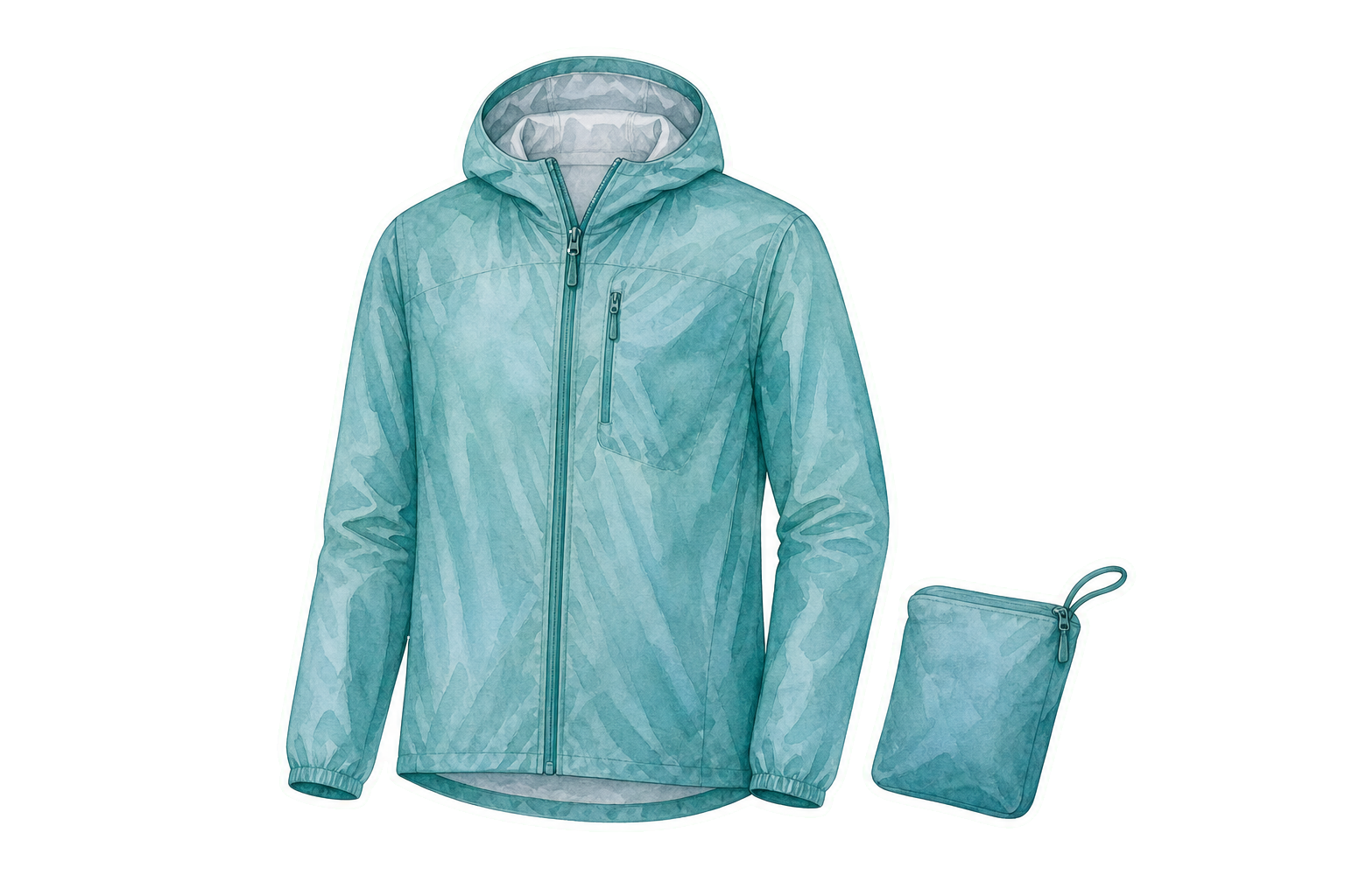 Teal Packable Rain Shell