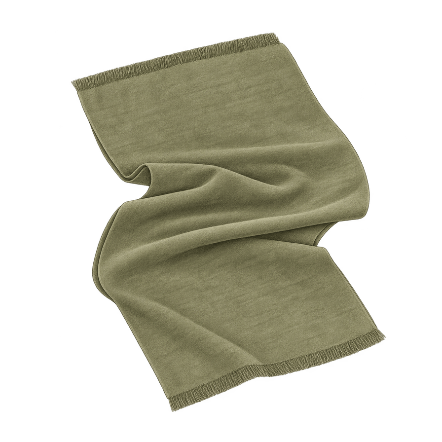 Moss Green Wool-Cashmere Stole