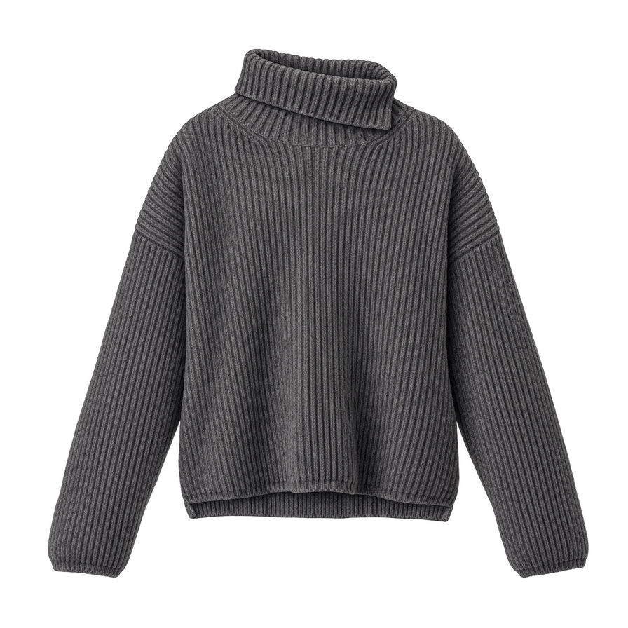 Heather Grey Chunky Turtleneck