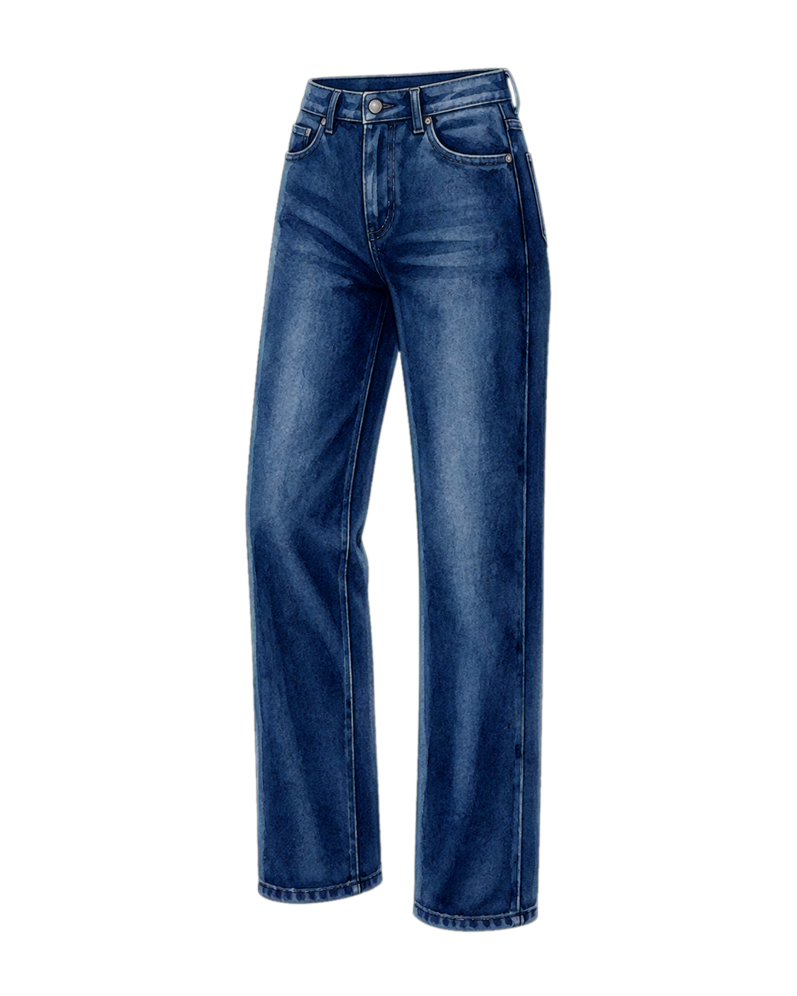 Dark Wash Straight-Leg Jeans
