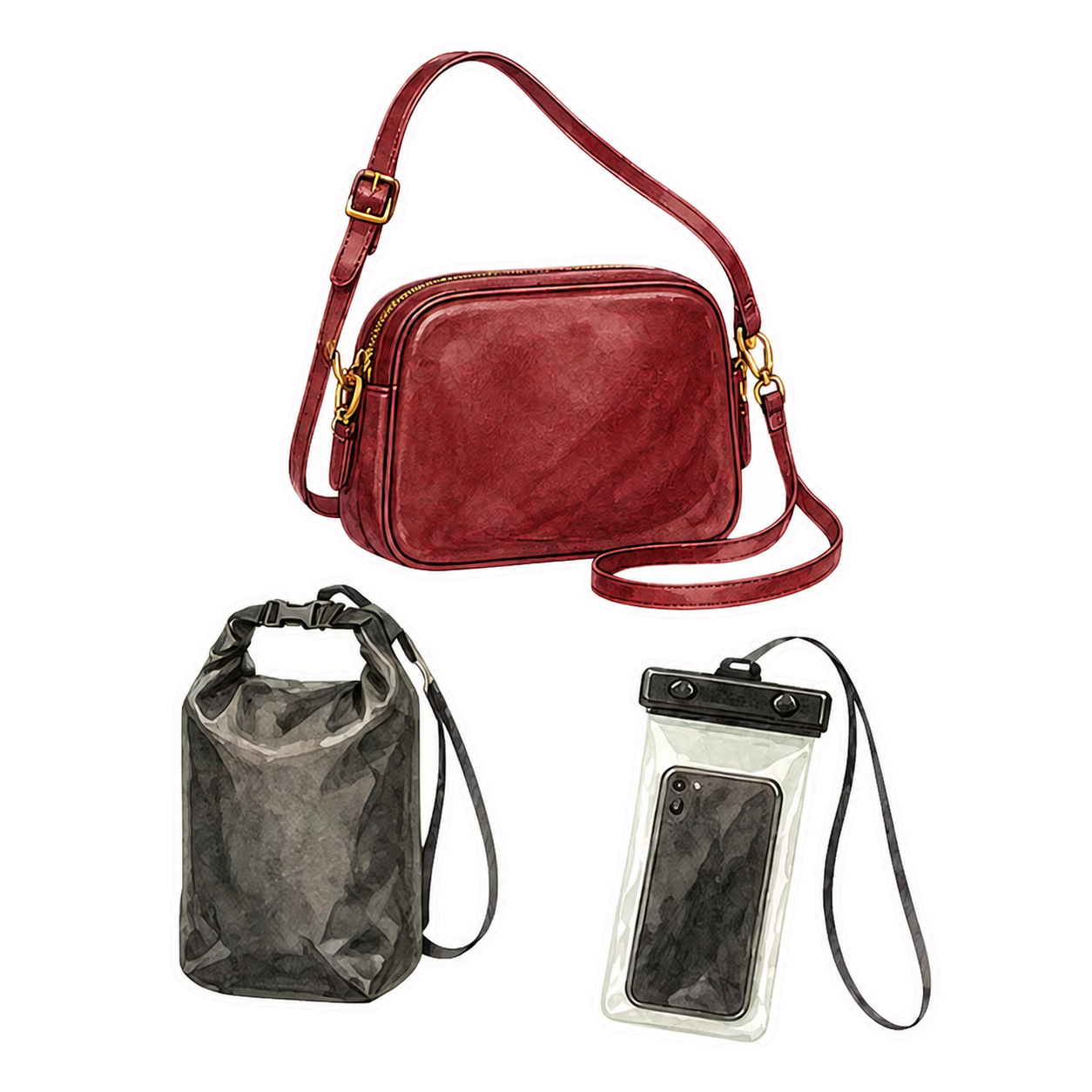 Crossbody, Dry Bag, and Waterproof Phone Pouch