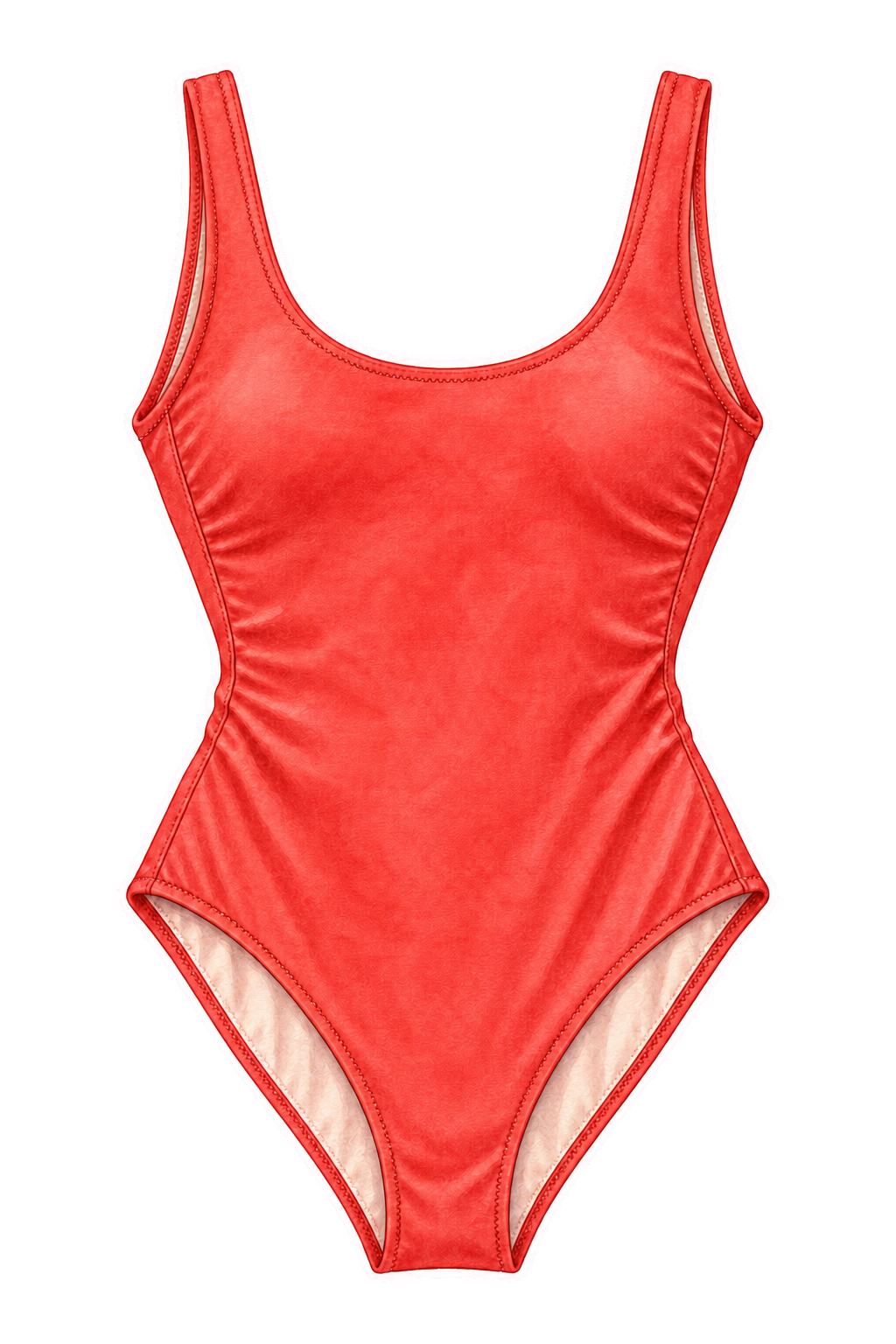 Coral Scoop-Neck One-Piece Swimsuit
