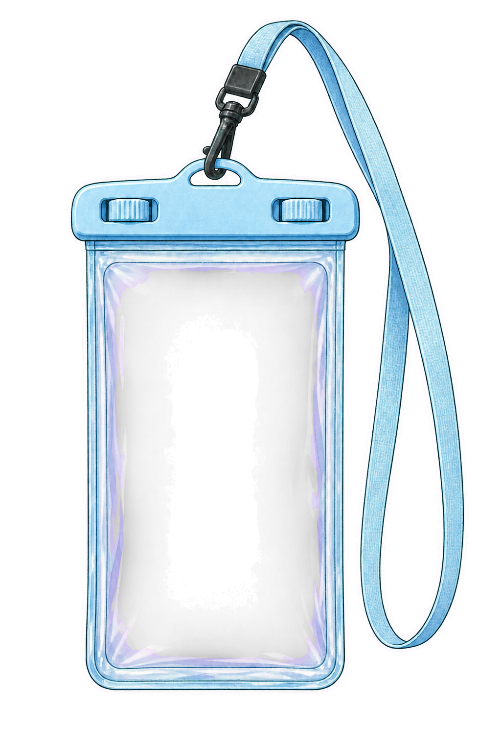 Pale Blue Waterproof Phone Pouch