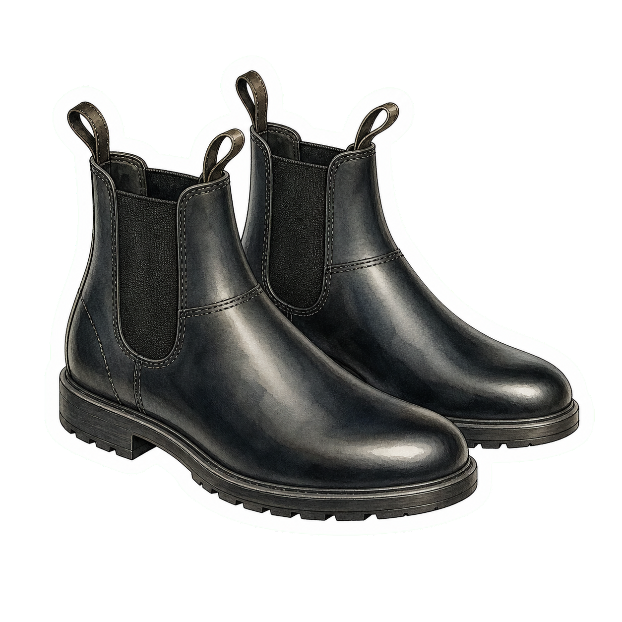 Black Leather Chelsea Boots
