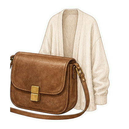 Crossbody Bag And Light Cardigan