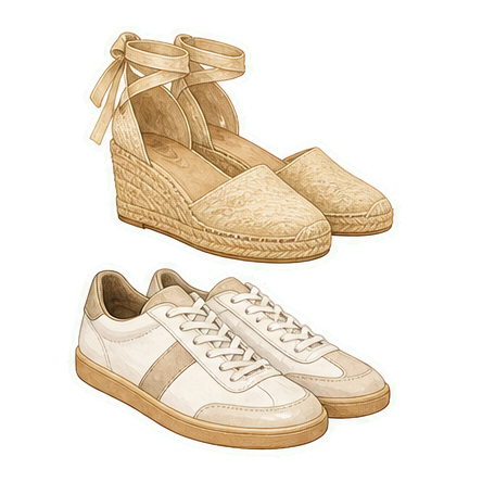 Espadrilles And Leather Sneakers