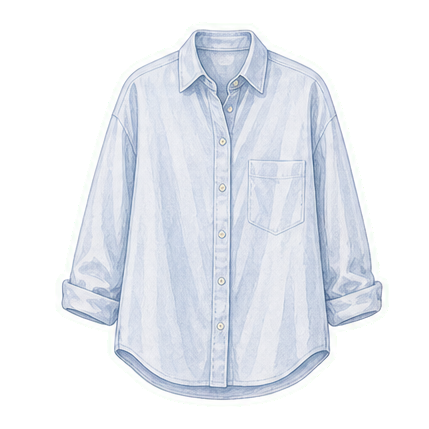 Pale Blue Cotton Button-Down