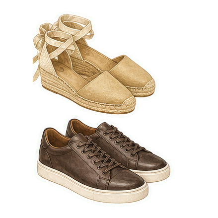 Espadrilles And Leather Sneakers
