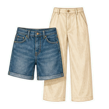 Denim Shorts Or Stone Chinos