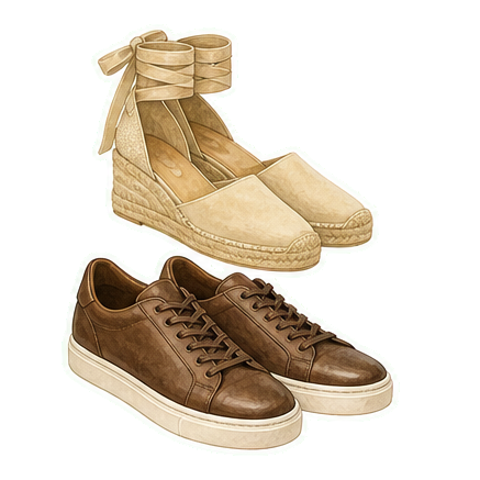 Espadrilles And Leather Sneakers