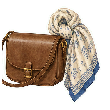 Leather Crossbody And Scarf
