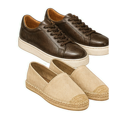 Leather Sneakers And Espadrilles