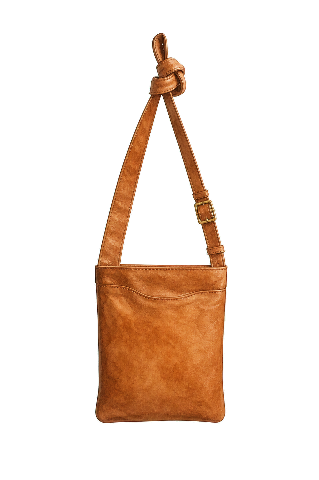 Cognac Leather Crossbody Bag