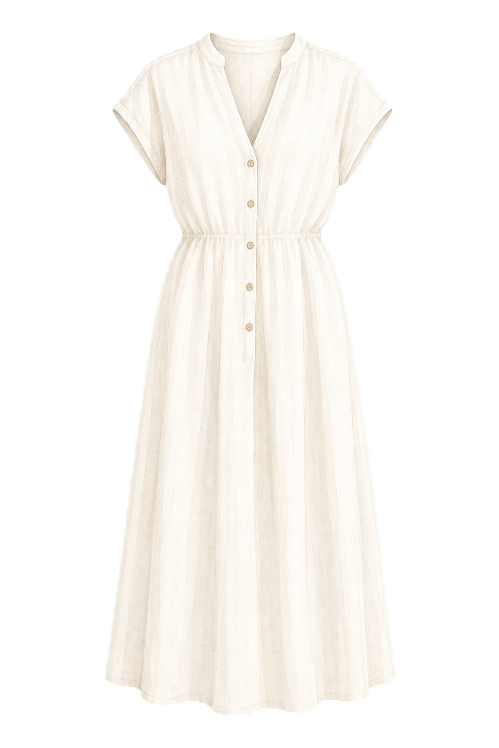 Cream Lightweight Midi Dress