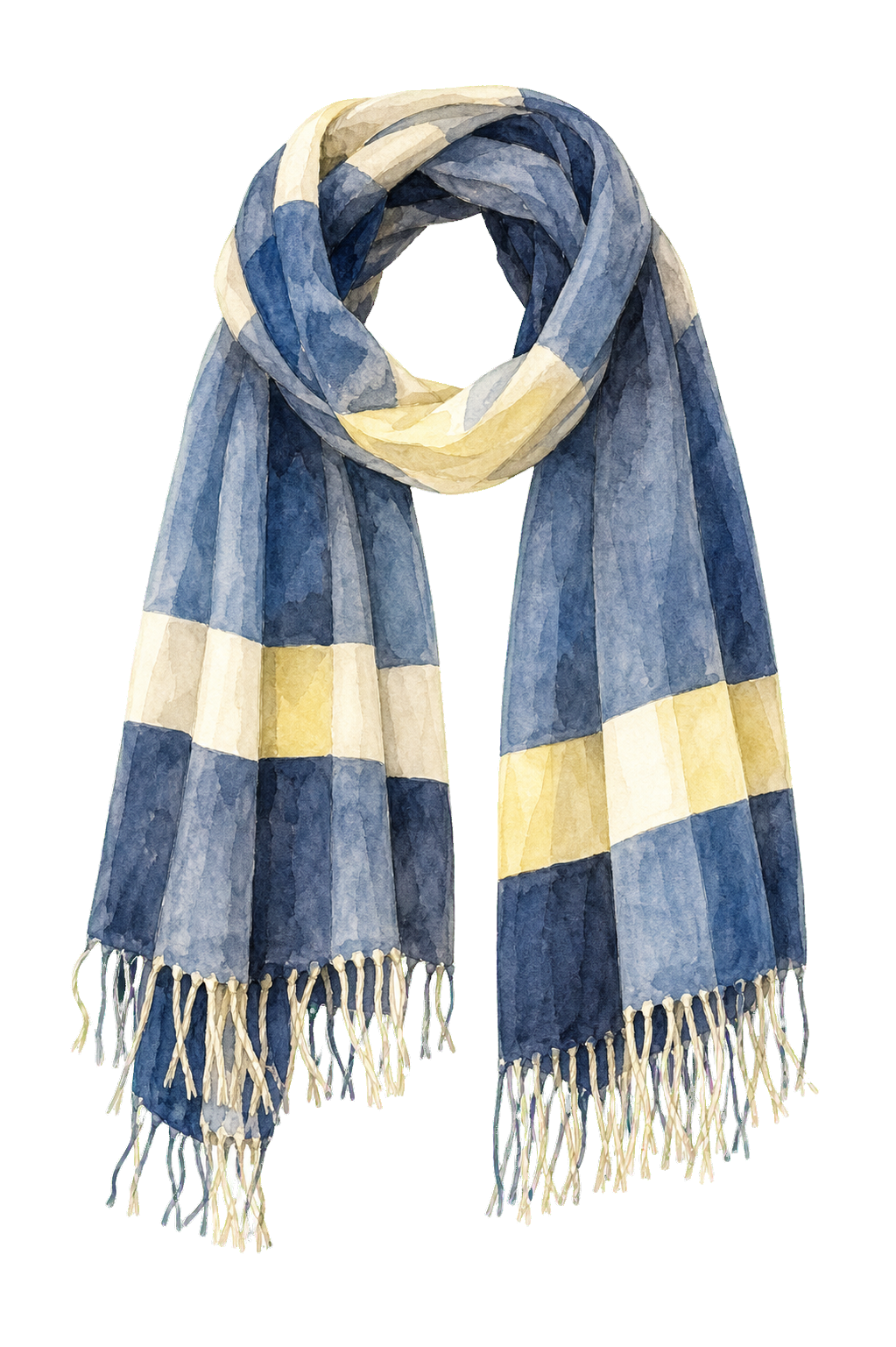 Blue And Cream Cotton Scarf