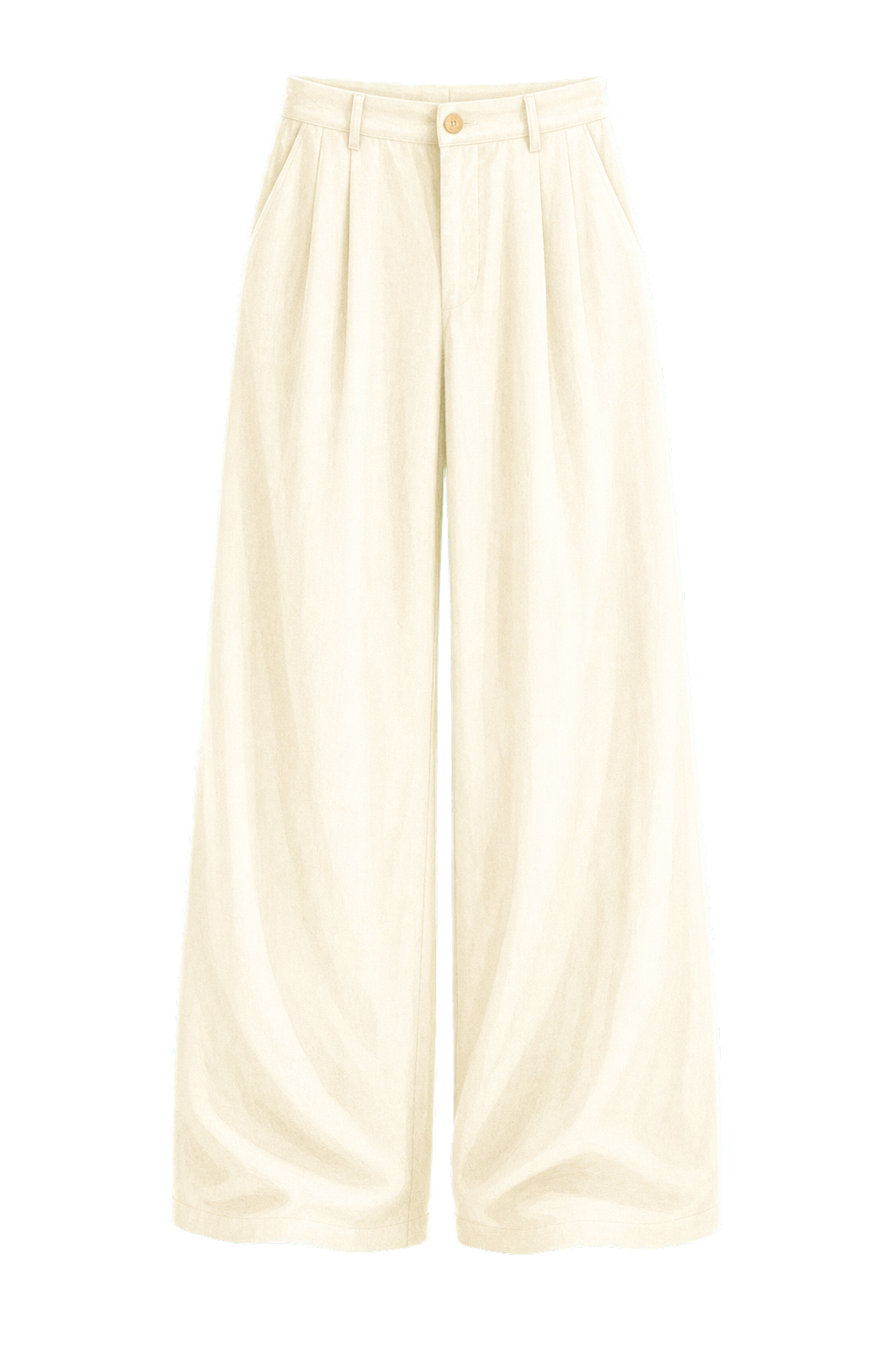 Pale Linen Wide-Leg Trousers
