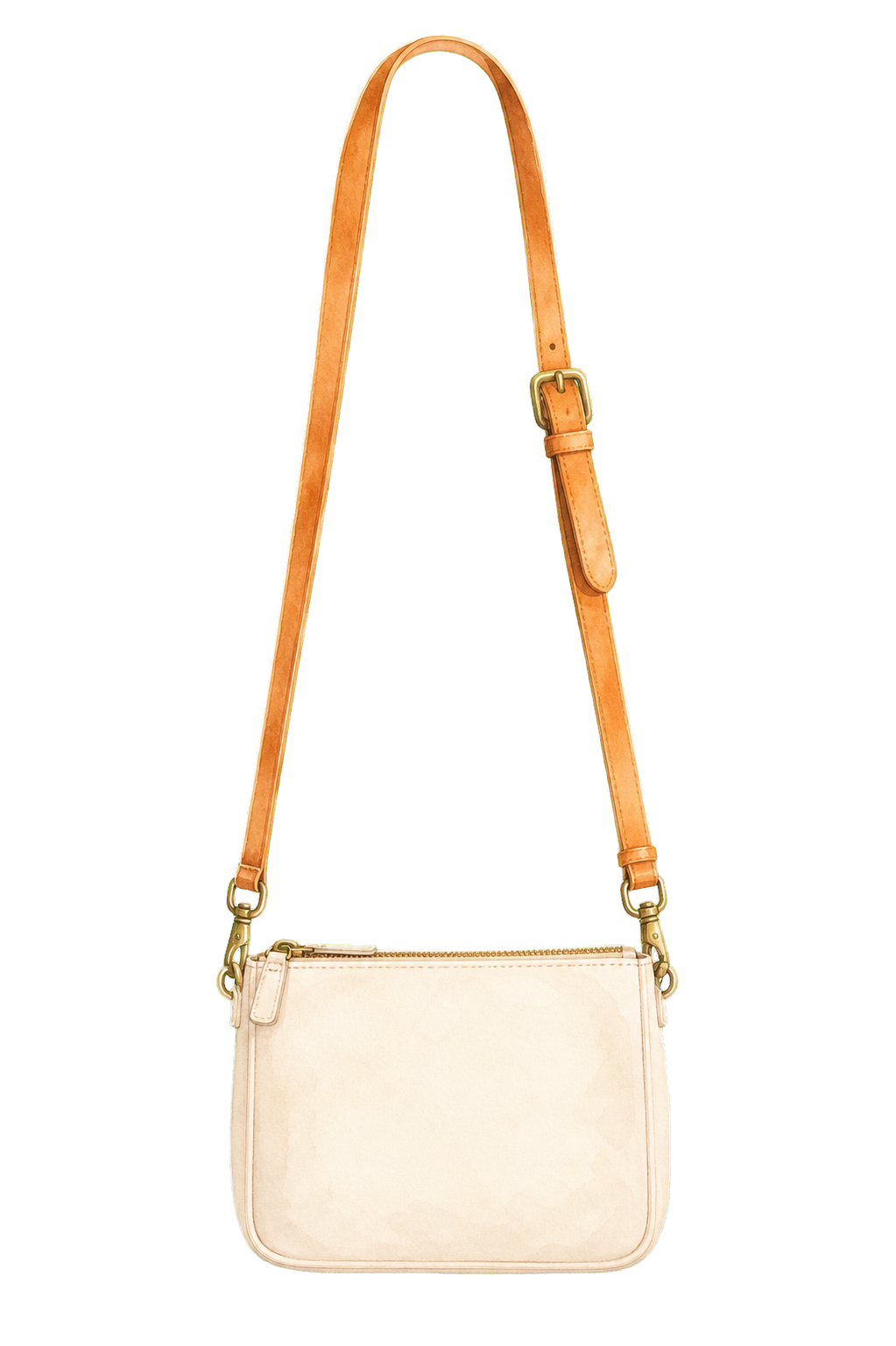 Cream Leather Crossbody Bag