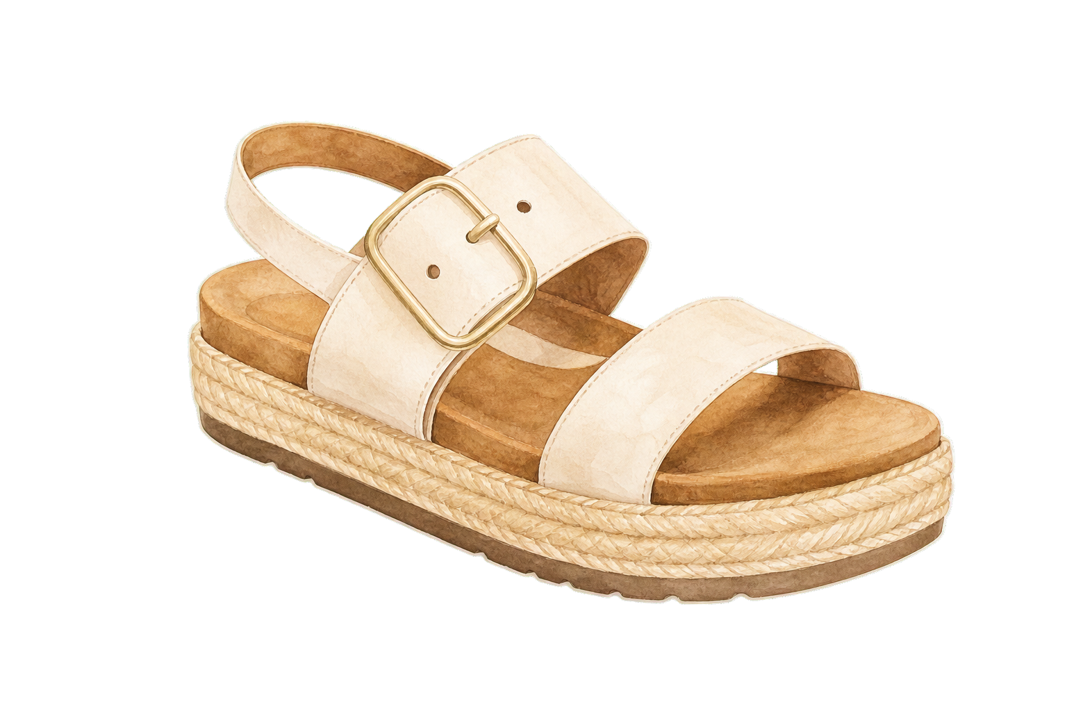 Cream Arch-Support Walking Sandals