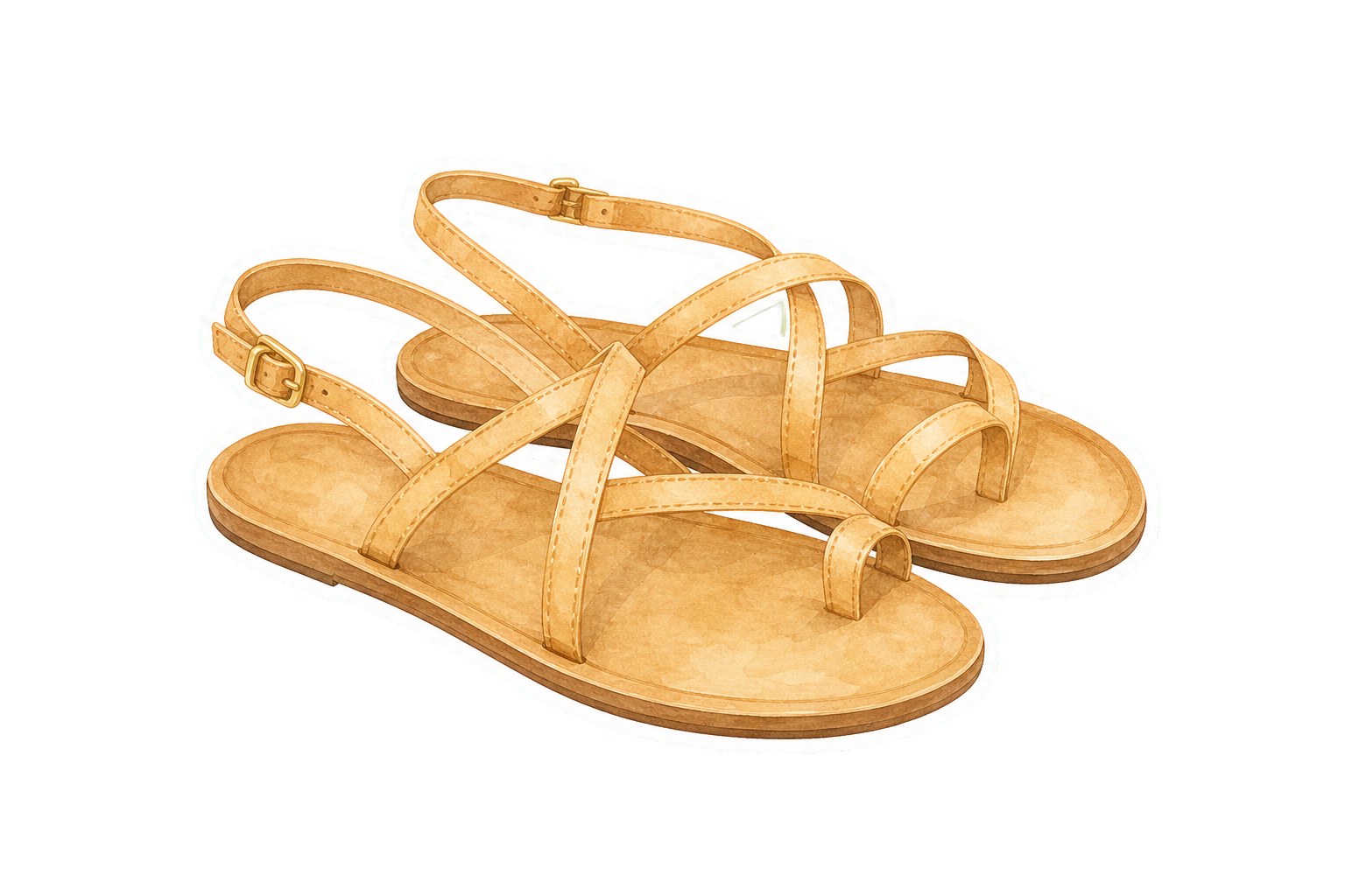 Golden Sand Leather Sandals