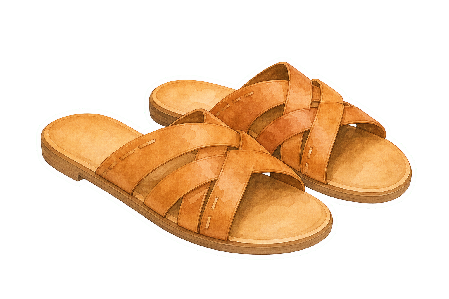 Tan Woven Leather Sandals