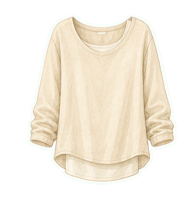 Oat Long-Sleeve And Cream Tank