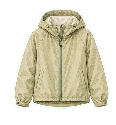 Pale Khaki Rain-Shell Jacket