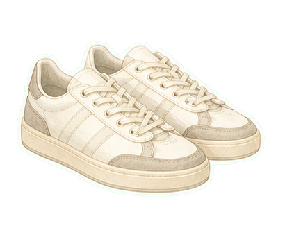 Cream Gray Waterproof Sneakers
