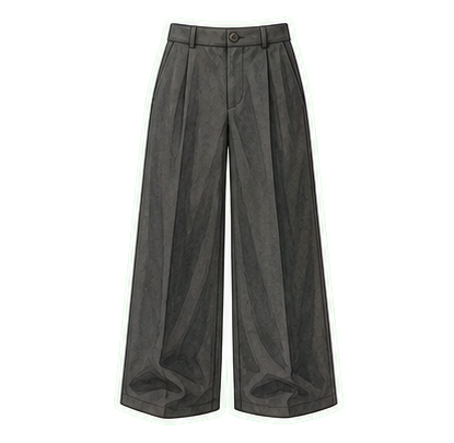 Charcoal Wide-Leg Trousers