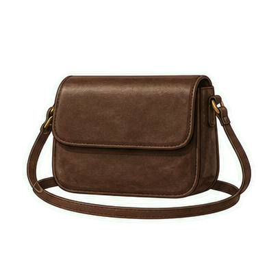 Brown Structured Crossbody