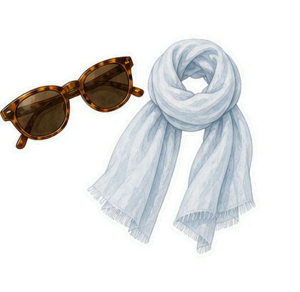 Blue Scarf And Sunglasses