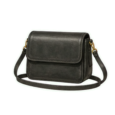 Black Structured Crossbody