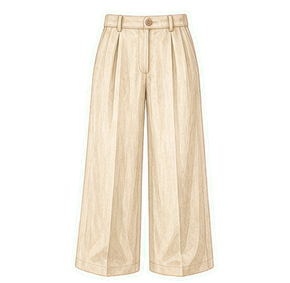 Oat Linen Wide-Leg Trousers