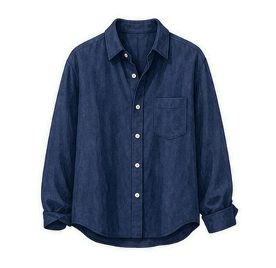 Navy Cotton Button-Down