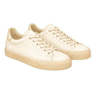 Cream Canvas Sneakers