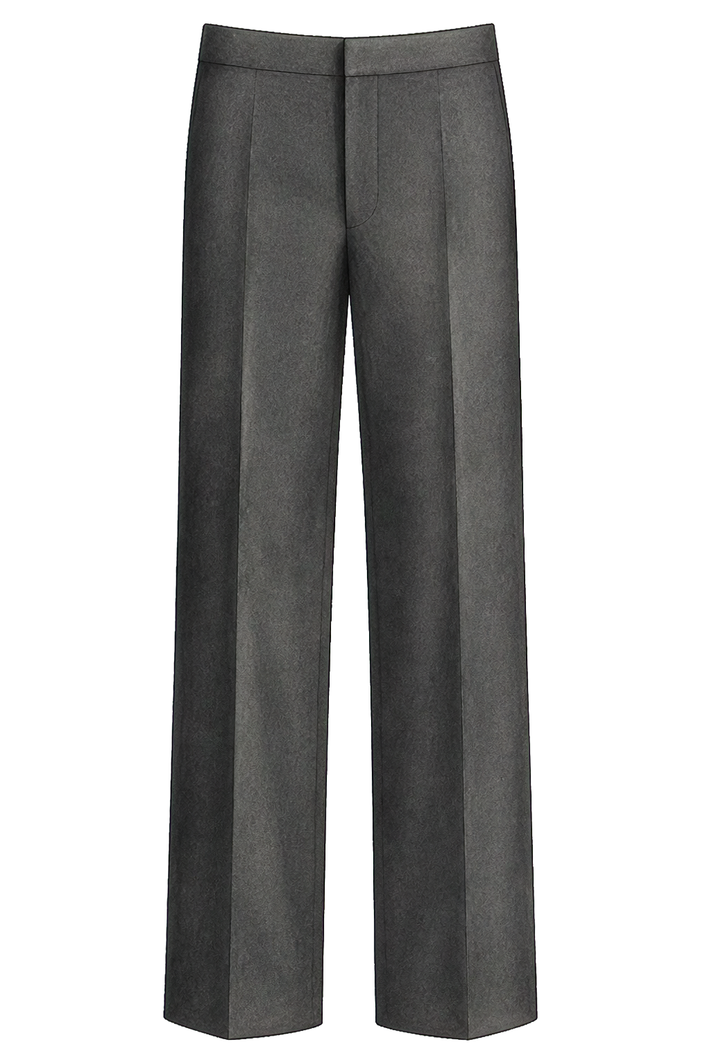 Charcoal Straight Wool-Flannel Trousers