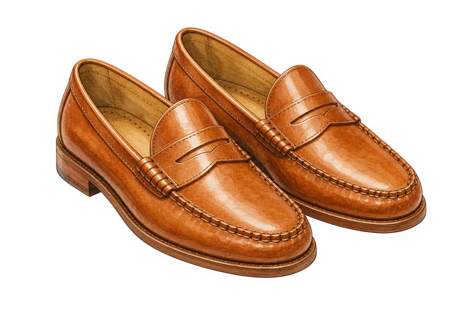 Cognac Leather Loafers
