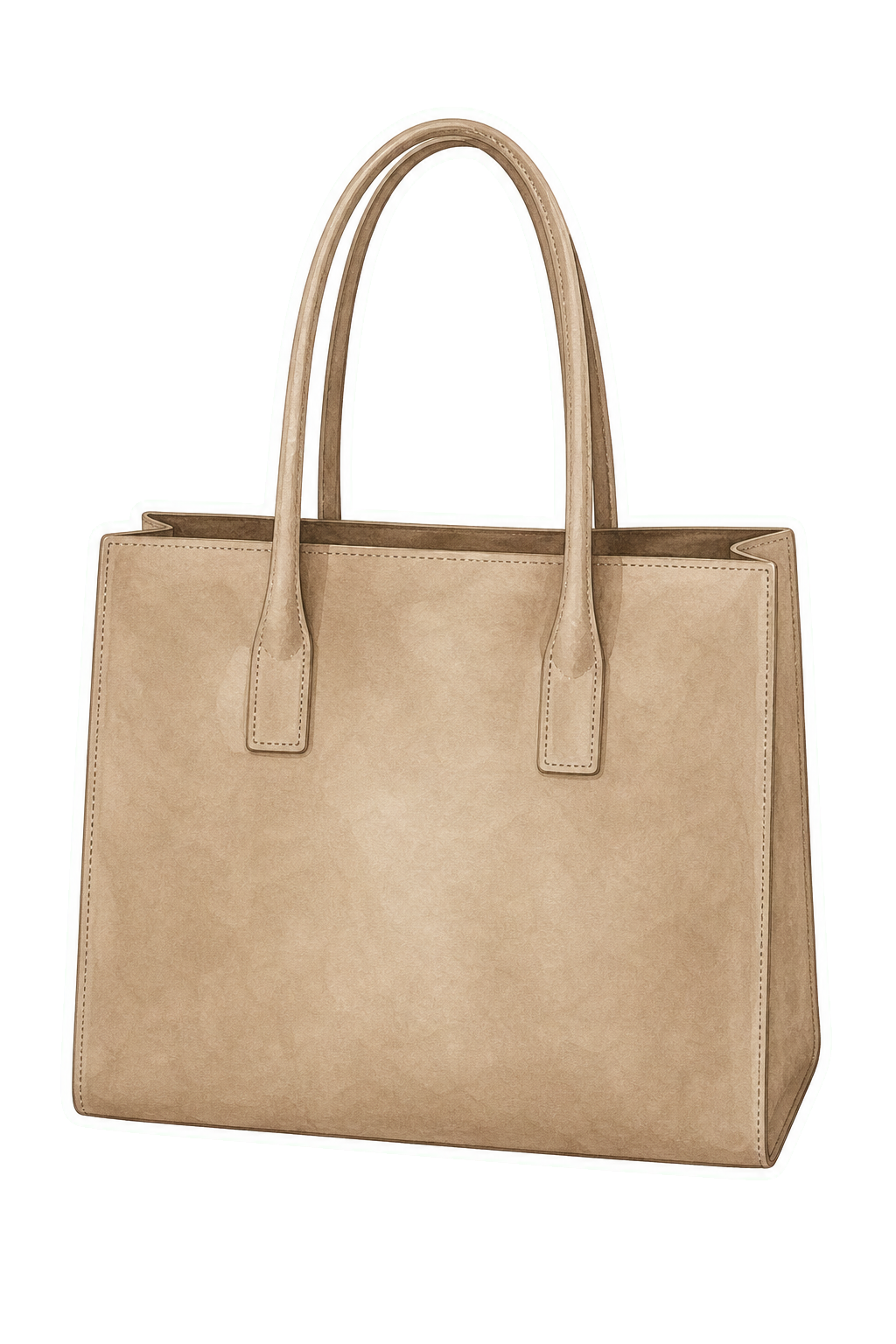 Structured Taupe Leather Tote