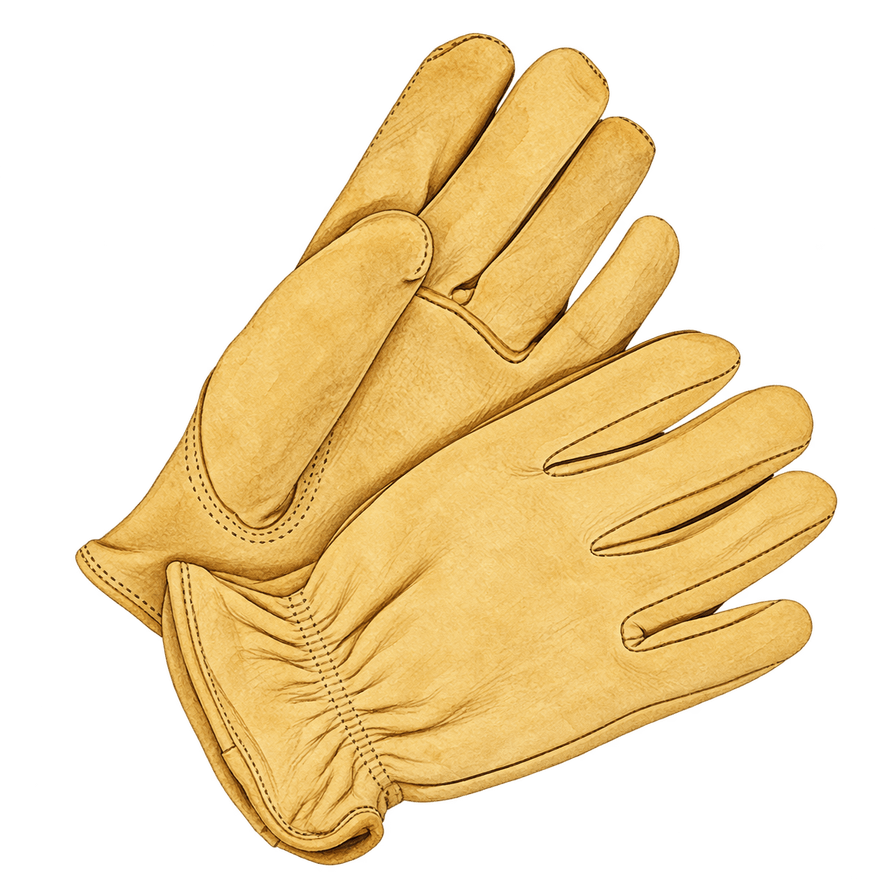 Tan unlined deerskin gloves