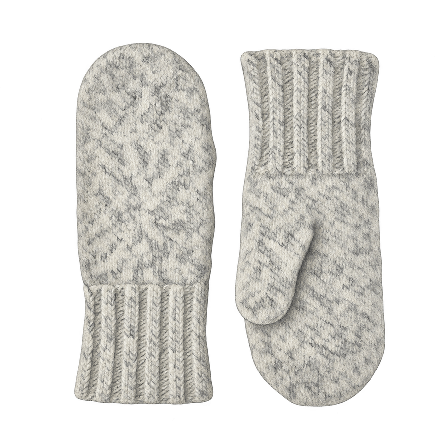 Grey felted wool mittens
