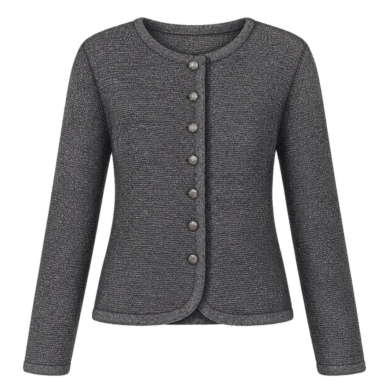 Charcoal Trachten Cardigan