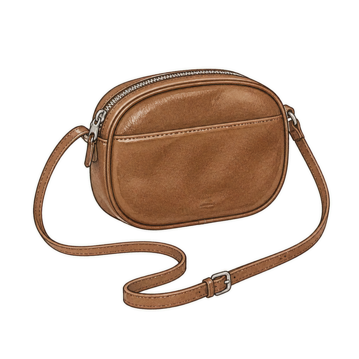 Dark Brown Leather Micro Crossbody