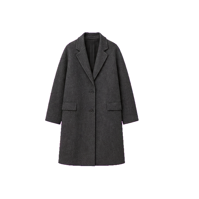Charcoal Light Wool Overcoat