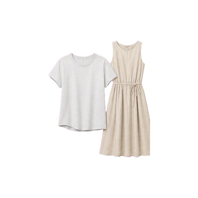 Grey-White Cotton Tee Dress