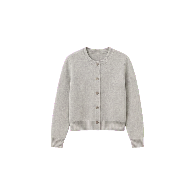 Dove Grey Mid-Weight Cardigan