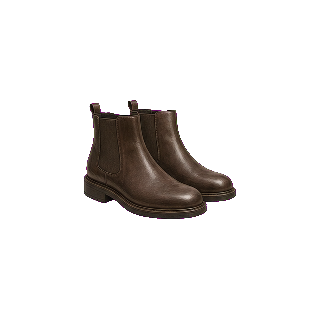 Dark Brown Structured Boots