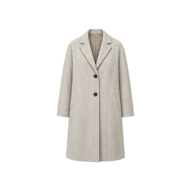 Stone Light Wool Overcoat