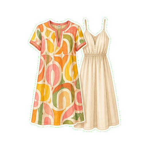 Trina Turk graphic-print shift dress + Sézane lightweight cotton midi
