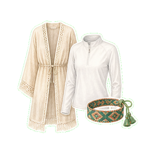 Swim cover-up + UPF 50 sun shirt + Splash House wristband