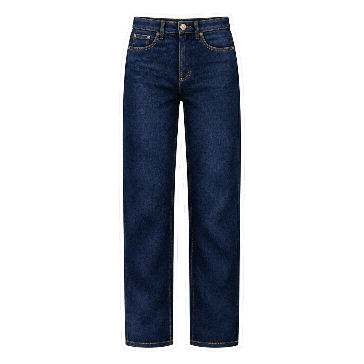 Mid-Indigo Straight-Leg Jeans